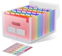Accordéon Classeur A4 26 compartiments couvercle extensible Rose