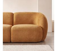 Accoudoir droit pour canapé modulable en tissu polyester effet lin ocre - 92 cm 92x77x96cm Jaune