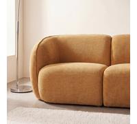 Accoudoir gauche pour canapé modulable en tissu polyester effet lin ocre - 92 cm 92x77x96cm Jaune