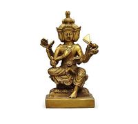 Accouplement en Laiton 4 Visages Bouddha Statue Figurines Maison Bureau Figurine Assis Sculpture décoration