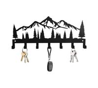 Accroche Clef Mural, Porte Clef Mural Metal Noir, Avec 7 Crochets, Porte Clé Mural Noir, Range Clef Mural Original, Decoration Maison Porte Manteau Pour Porte, Pour Cuisine, Entrée, Bureau (Montagne)
