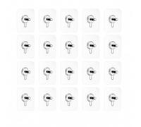 Accroche Tableau Sans Percer 20 Pièces Crochet Adhésif Transparent | Fixation murale discrète et amovible pour cadres, photos et décorations sur surfaces lisses sans outil de perçage