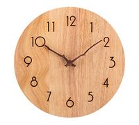 ACCSHINE Horloge Murale en Bois 40 cm sans Cadre Silencieux