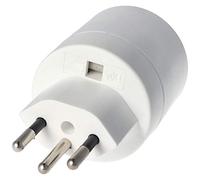 AccuCell Adaptateur suisse blanc de prise Schuko vers fiche suisse 230 V avec câble de terre et 10 A