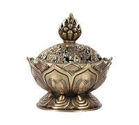 Accueil Chinois Lotus Titulaire Brûleur D'encens Fleur Statue Censer Room Décoration(Bronze)