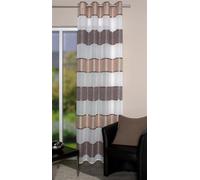 Accueil Idées déco Rideau à œillets Rayures transversales 245 x 140 cm Cappuccino