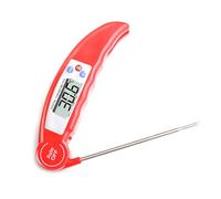 Accuracy Thermomètre de cuisine pliable pour soupe et boisson Rouge | Thermographe numérique à lecture rapide avec longue sonde pour frire soupe, lait, boisson, précision de la température