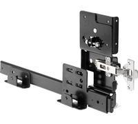 Accuride DB1321 Système de glissières pour portes de placard - Glissière interne à extraction partielle et charnière pour FB jusqu'à 659mm, acier chromaté noir