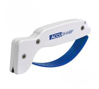 ACCUSHARP Aiguiseur de Couteaux à poignée Ergonomique Confortable, Compact et Facile à Utiliser, restaure et aiguise Les Couteaux Droits et dentelés, Blanc