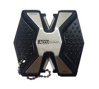 AccuSharp Diamond Pro Aiguiseur de couteaux en 2 étapes (grossières et fines), restaure, aiguise et affute le bord de la lame pour couteaux de cuisine et tous types de lames Outil porte-clés compact