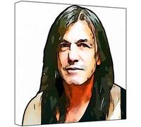 Acdc - Pop Art Impression sur toile 30 x 30 x 2,5 cm - Multicolore - Fond blanc - Carré moyen