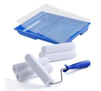 ACEBON Kit Rouleau Peinture Mousse 15cm - 6 Pièces avec Bac Anti-Gouttes pour Renovation Intérieure
