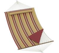 Acekool Hamac Double avec Coussin Rembourré Intégré 350cm, Hamac Matelassé en Polyester Tiges en Bois, Hamac De Jardin sans Armature 2 Personnes, Idéal pour Détente Extérieure Balcon Terrasse