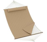 Acekool Hamac Double avec Coussin Rembourré Intégré 350cm, Hamac Matelassé en Polyester Tiges en Bois, Hamac De Jardin sans Armature 2 Personnes, Idéal pour Détente Extérieure Balcon Terrasse
