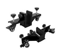 Acekool Kit pose de porte 2 pièces, chariots réglables 0-48 mm 340 kg/750 lb - roulettes pivotantes avec freins - outil alignement/installation portes - Noir