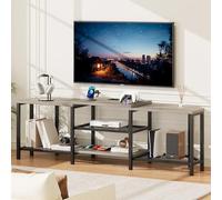 Acekool Meuble TV bas polyvalent pour téléviseurs jusqu'à 75" - Centre de divertissement avec éclairage LED, 3 étagères ouvertes, prise d'alimentation et USB - Console multimédia pour salon et chambre