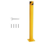 Acekool Poteau de sécurité en acier jaune haute visibilité - Borne anti-choc Ø 11,4 cm x 91 cm - Avec platine + 24 boulons d’ancrage - Barrière parking/allée, contrôle du trafic - 4.5 * 36 inches,