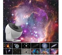 ACELIFE Projecteur Ciel Étoile LED 5W LED Lampe Projecteur Galaxie équipée de 12PCS de diapositives a motifs HD 4K Veilleuse Etoile