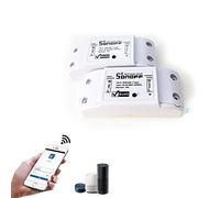 Acemax sonoff - Lot de 2 interrupteurs sans fil et par télécommande avec Wi-Fi- Compatible avec iOS et Android, Alexa, Google Home Assistant, NEST, IFTTT