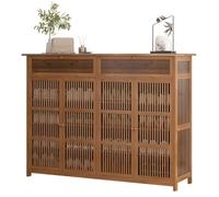 ACEMIC Armoire à Chaussures Multi-Fonctionnelle en Bambou Avec Porte Et Tiroir Coulissant pour Salon, Chambre à Coucher, Couloir