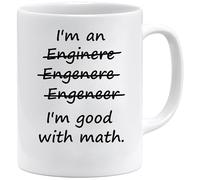 Acen Je suis Un ingénieur Je suis Bon avec Math Mug en céramique, Blanc, 311,8 Gram
