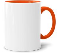 Acen Merchandise Lot de 72 tasses à sublimation sans impression en céramique de qualité supérieure - Gobelets à sublimation avec encre - Intérieur et anse orange