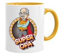 Acen Merchandise Tasse à café « Super Opa » - Belle et amusante - Idée cadeau pour grand-père - Céramique - 350 ml - Idée cadeau
