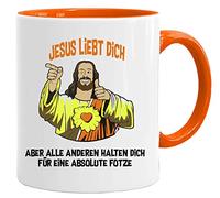 Acen Merchandise Tasse avec inscription en allemand « Jesus liebt dich » - Tasse - Cadeau amusant - Tasse de travail - Imprimé des deux côtés - Tasse à café - Drôle - Travail - Bureau - Chef - Cadeau