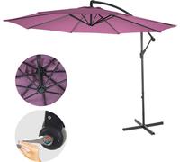 Parasol Acerra, Parasol Parasol, Ø 3m Inclinable, Polyester/Acier 11kg Rouge Lavande Sans Socle Violet