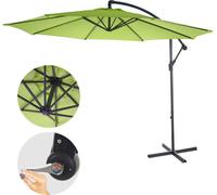 Acerra, parasol, protection solaire, Ø 3m inclinable, polyester/acier 11kg ~ vert/monde sans support