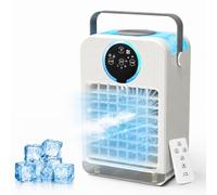 Aceshop Climatiseur Portable avec Télécommande, 700ML Refroidisseur d'Air par Evaporation avec minuterie de 2 à 8 h, 3 Vitesses, 2 Modes de Brumisation, Climatiseur Mobile Silencieux pour Maison