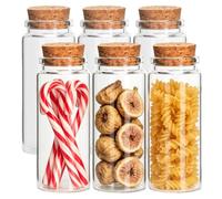 Acetiti 6 Pièces 150ml Petite Bouteilles en Verre, 47x120 mm mini Bouteilles avec Bouchon en Liège Flacons Vides pour décoration de DIY, Cadeaux de Mariage, Fêtes