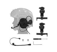 ACEXIER Casque tactique antibruit, microphone réversible, pliable, protection auditive NRR 21 dB pour activités de plein air (Black)