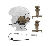 ACEXIER Casque tactique antibruit, microphone réversible, pliable, protection auditive NRR 21 dB pour activités de plein air (Khaki)