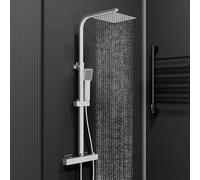 Acezanble Colonne de Douche Thermostatique Réglable en Hauteur Colonne de Douche Mecanique Kit Set de Douche en Laiton Chromé Solide