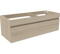 Acezanble Meuble salle de bain chêne mat sans lavabo, MDF avec deux portes, 120L x 45P x 40H cm, suspendu