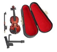 Acheter des produits modèle d'instrument de musique, modèle de mini violon, ornement artisanal en bois, avec support, accessoires de chambre de poupée, cadeaux