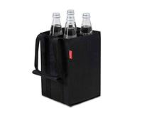 achilles Sac à Bouteilles pour 4 Bouteilles de 1,5 Litre, Sac de Transport avec séparateurs pour Bouteilles, Sac à provisions avec 4 Compartiments, 17 cm x 17 cm x 27 cm (Noir)
