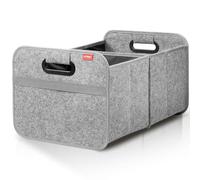 achilles voiture boîte pliante en feutre, sac de coffre, sac à provisions, organisateur de coffre, panier pliant, gris, 49x32x27 cm