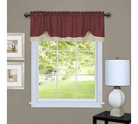 Achim Home Decor Darcy Rideau de fenêtre Doux Marsala et Brun Clair - 147 cm de Large, 35,6 cm de Long, Passe-Tringle de 3,8 cm - Cantonnière filtrant la lumière pour Cuisine et Salle de Bain
