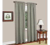 Achim Home Decor Rideau de fenêtre à Carreaux de Buffle - 106,7 cm de Large et 160 cm de Long - Motif écossais Sauge et Ivoire - Filtrage de la lumière pour Chambre à Coucher, Salon et Salle à Manger