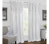 Achim Home Decor Rideau de fenêtre filtrant la lumière avec Passe-Tringle - 213,4 cm de Long - 106,7 cm de Large - Gris - Occultant la pièce et Lavable en Machine - Rideaux en Polyester Doux pour
