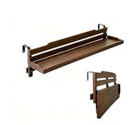 ACHZYFT Étagère Suspendue Réglable pour Plantes De Balcon, Support De Plantes Pliable en Bois avec Support Métallique, Étagère Flottante pour Garde-Corps De 3 À 11cm De Large(Brown,90cm)