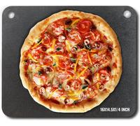 Acier à pizza, plaque en acier à pizza 16" x 14,5" x 1/4" pour le four, pierre à pizza pré-assaisonnée en acier au carbone avec une conductivité 20 fois plus élevée, robuste poêle à pizza pour gril ex