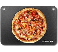 Acier à pizza, plaque en acier à pizza pour le four de 20" x 14" x 3/8", pierre à pizza pré-assaisonnée en acier au carbone avec une conductivité 20 fois plus élevée, robuste poêle à pizza en acier in