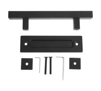 Acier au Carbone Poignée de Porte de Grange Noir Carrée | Design Simple et Élégant, Surface Lisse Résistante à L’usure, pour Porte Vitrée ou Coulissante