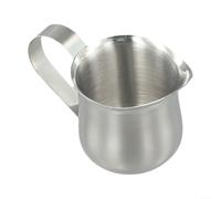 Acier brossé pour carafe à expresso 350 ml avec bec verseur en acier brossé | Bec verseur de précision, design anti-goutte, contrôle du débit fluide, idéal pour les motifs de latte art