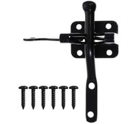 Acier Carbone Loquet de Portail Noir pour Clôture de Jardin Extérieur | Fermeture Mate pour Porte Latérale, Aide à Empêcher les Animaux de Sortir, Installation Pratique pour Propriétaires