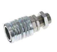 Acier DN 12.5 Coupleur hydraulique Manchon 15 mm L Anneau de compression Cloison ISO 7241-1 A/8434-1 D 20.5mm