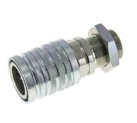 Acier DN 12.5 Coupleur hydraulique Manchon 18 mm L Anneau de compression Cloison ISO 7241-1 A/8434-1 D 20.5mm
